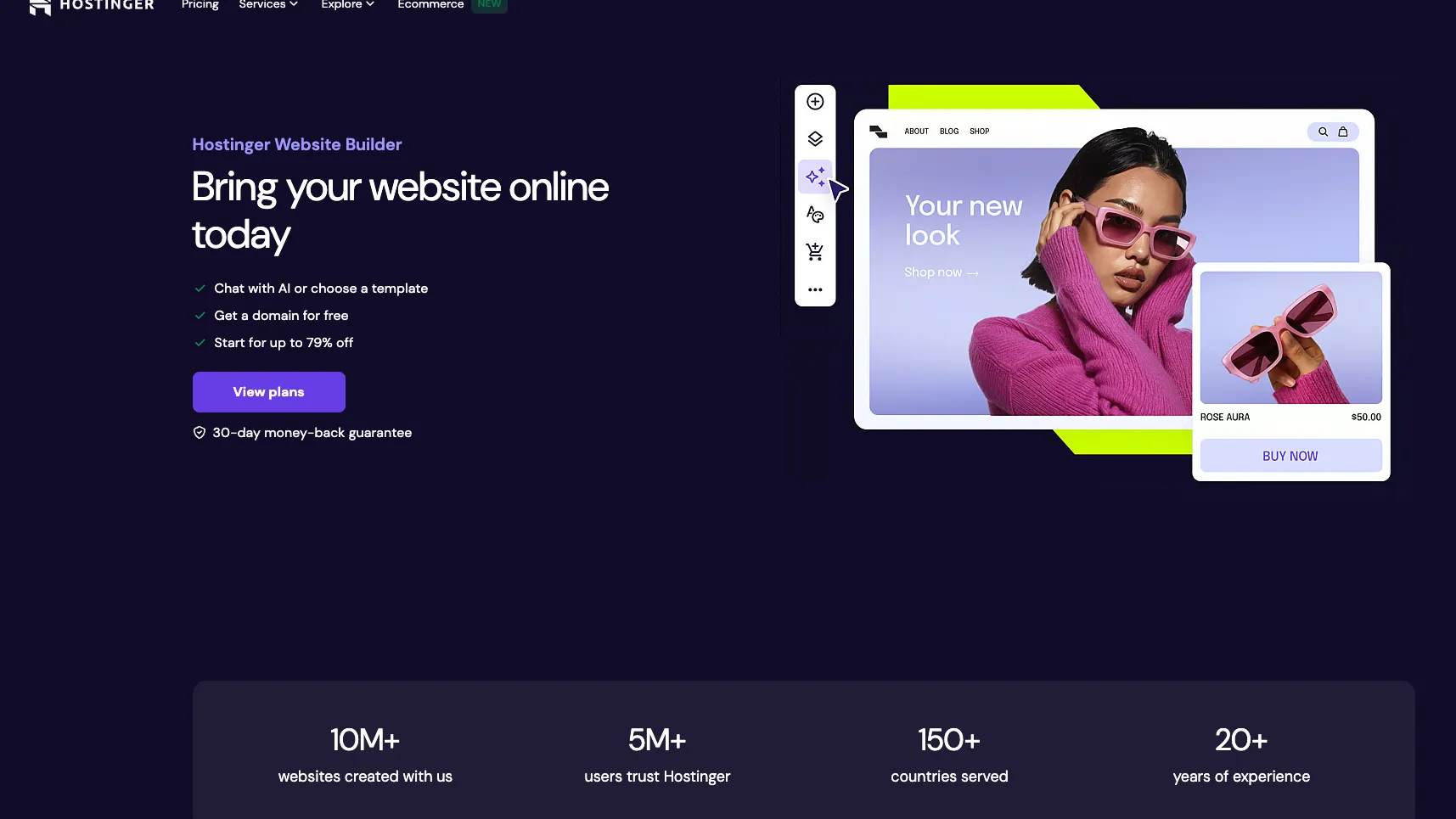 Hostinger Website Builder preview