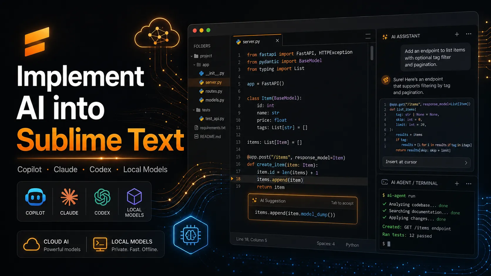How to Implement AI in Sublime Text: Copilot, Claude, Codex, and Local Models
