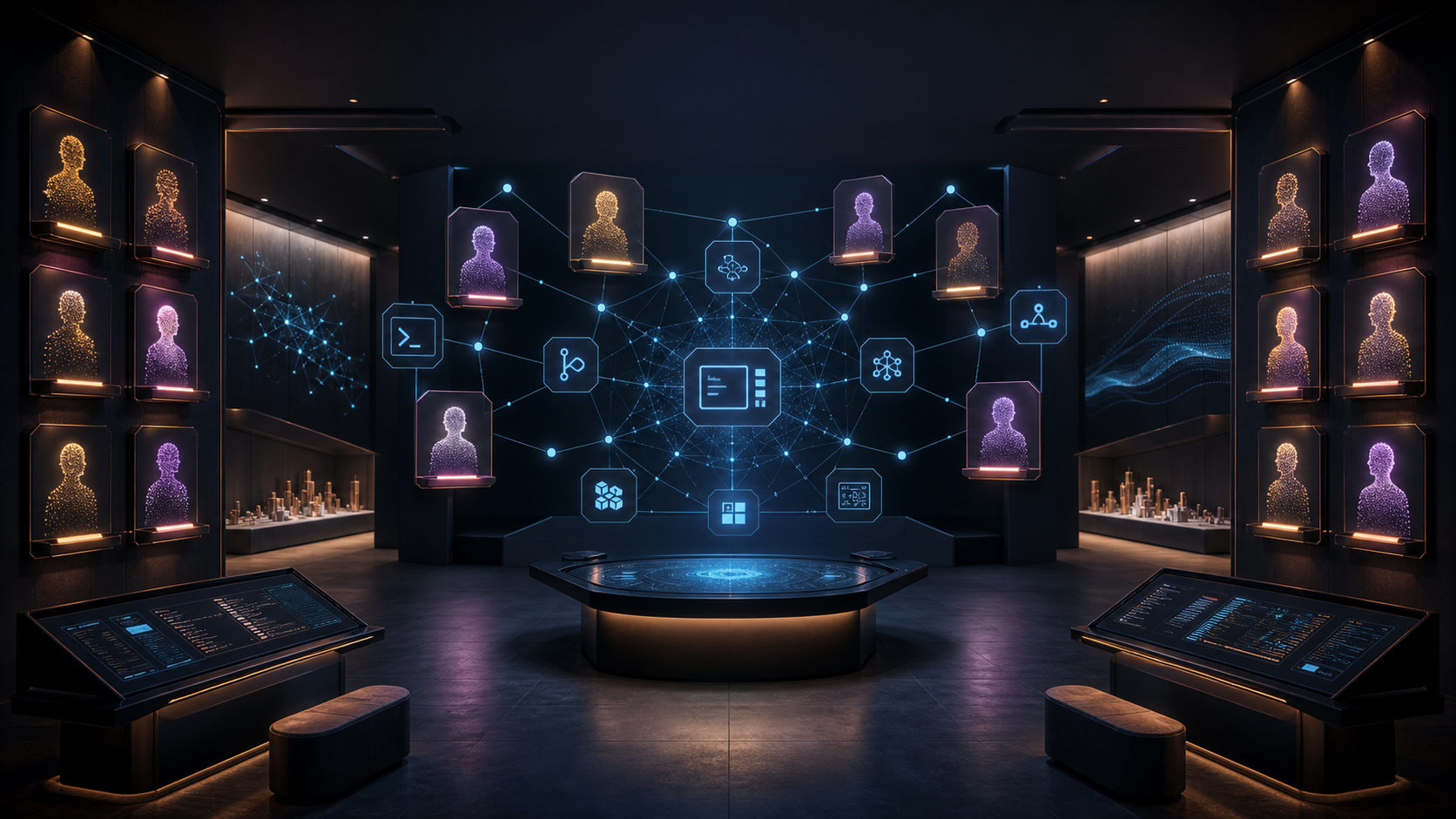 Abstract AI Builders hall connecting people behind coding agents, developer tools, and software creation platforms