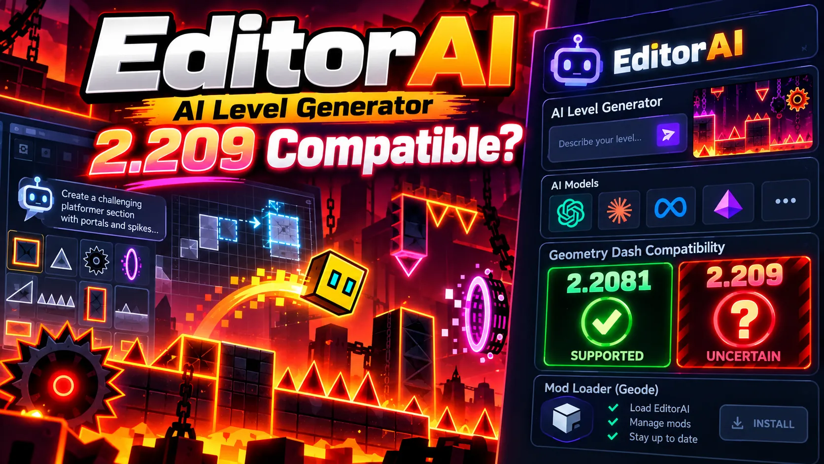 EditorAI for Geometry Dash 2.209: Can AI Build Levels, and Is the Mod Compatible?