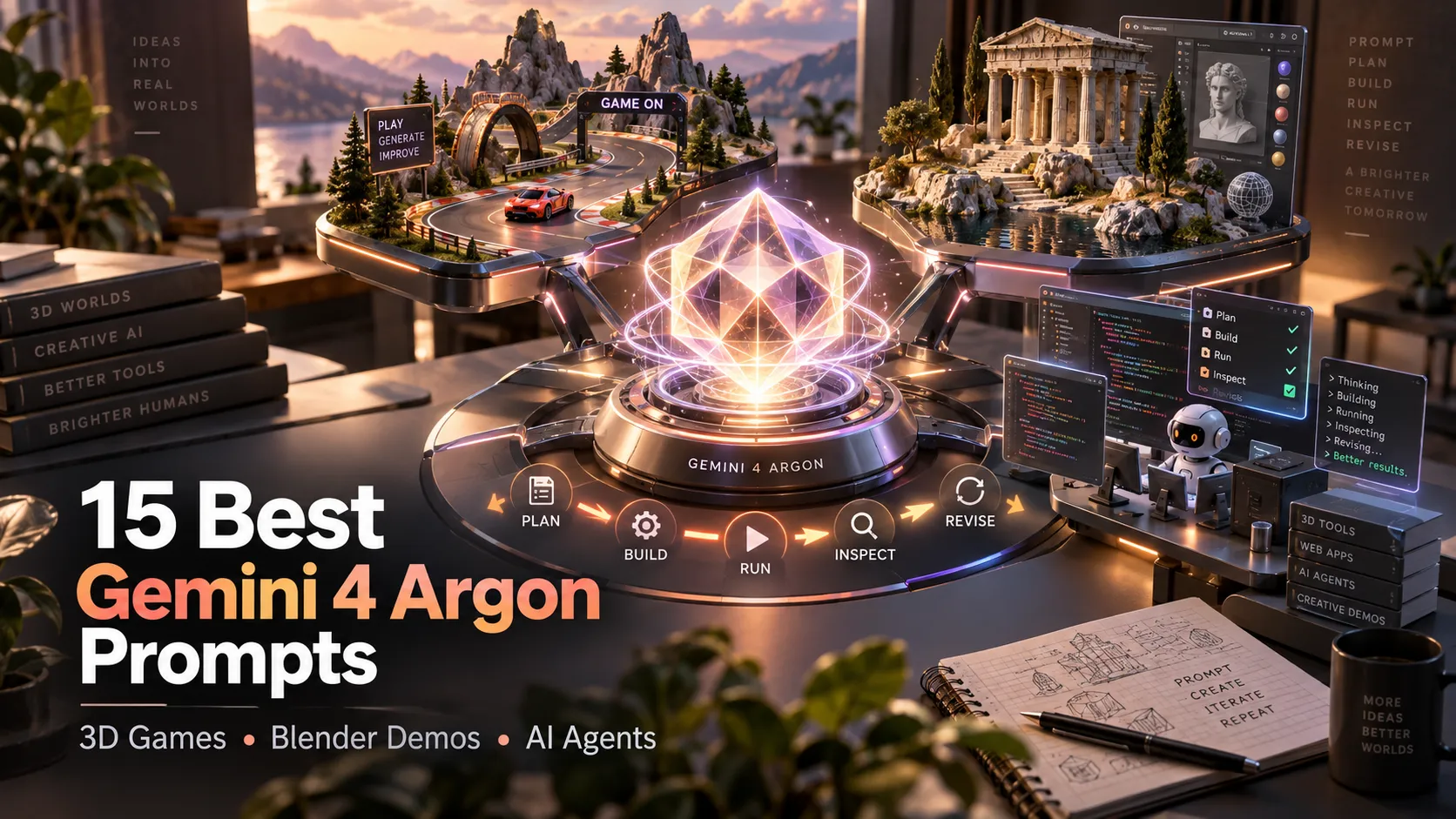 15 Best Gemini 4 Argon Prompts: Viral 3D Games, Blender Demos & AI Agent Examples