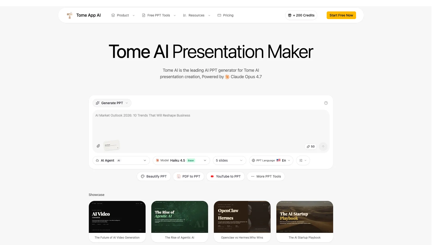 Tome App AI preview