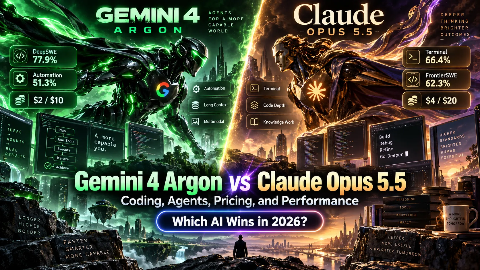 Gemini 4 Argon vs Claude Opus 5.5: Which AI Actually Wins at Coding, Agents, and Price in 2026?
